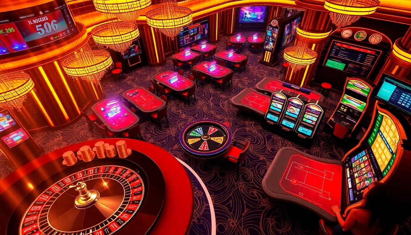 Players enjoying casino games and betting at ok365.com, highlighting excitement and luxury in gambling.