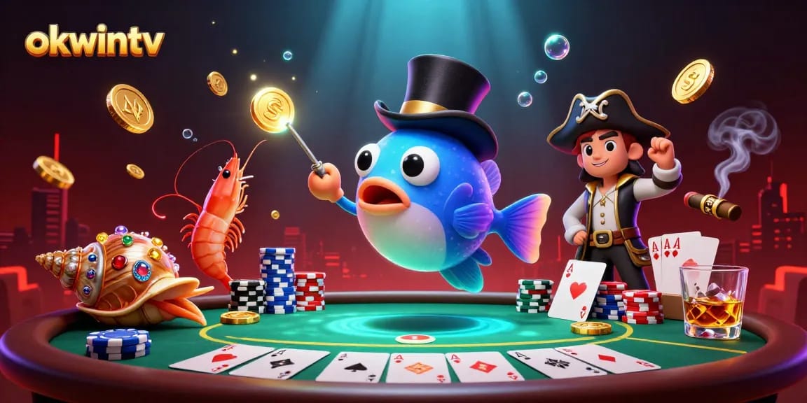Engage with the exciting world of okwintv through this vibrant casino scene featuring animated sea creatures.