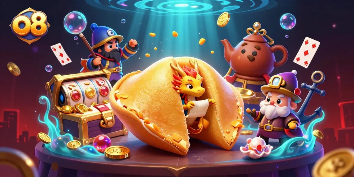 Experience thrilling adventures at o8 casino with vibrant gaming elements and cartoon characters.