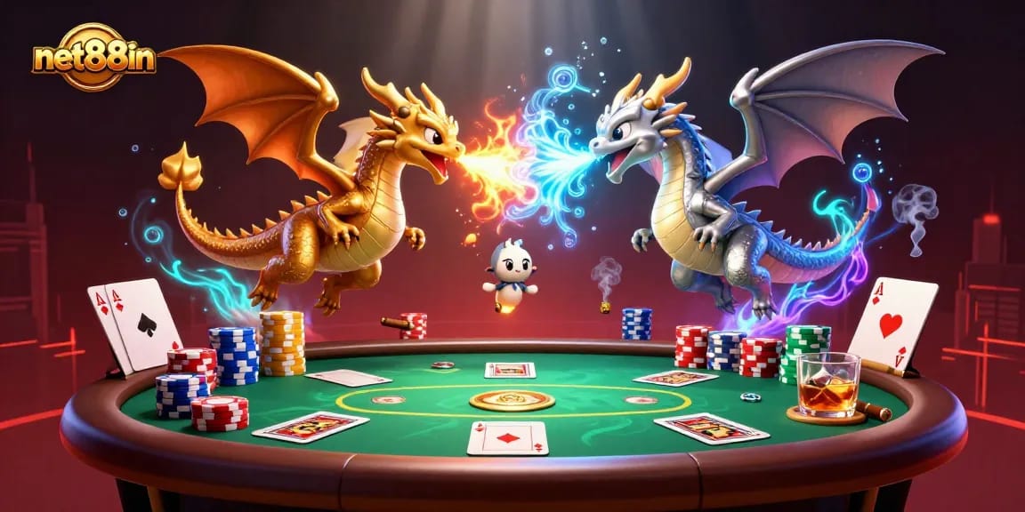 Engage with the exciting world of net88in as fire and ice dragons battle over poker chips.
