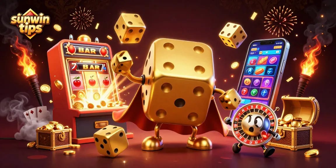 Experience thrilling gameplay with sunwin tips featuring gold dice golem and slot machine action.