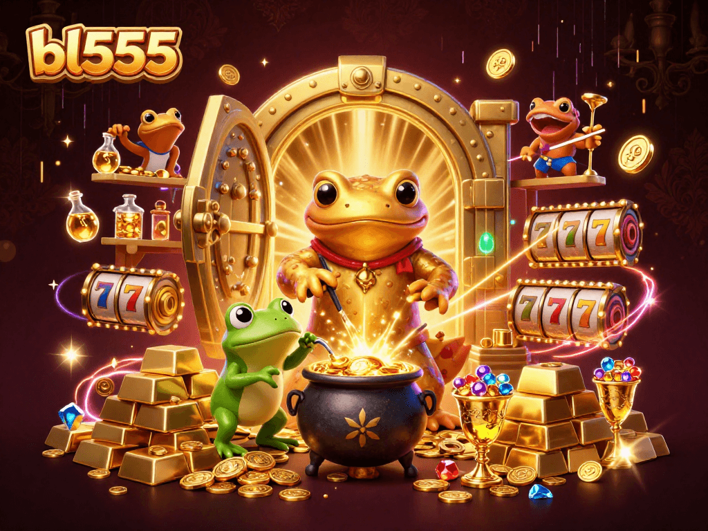 Engage with bl555's thrilling gaming experiences through a dynamic illustration of casino fun.