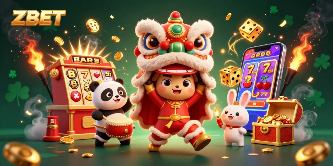 ZBET invites you to enjoy exciting jackpot thrills with a vibrant 3D casino illustration.