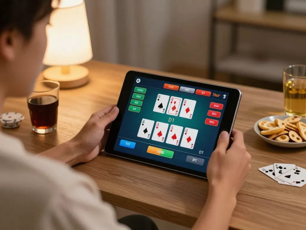 Engaging in blackjack gameplay on bl555 platform from a cozy home setup.