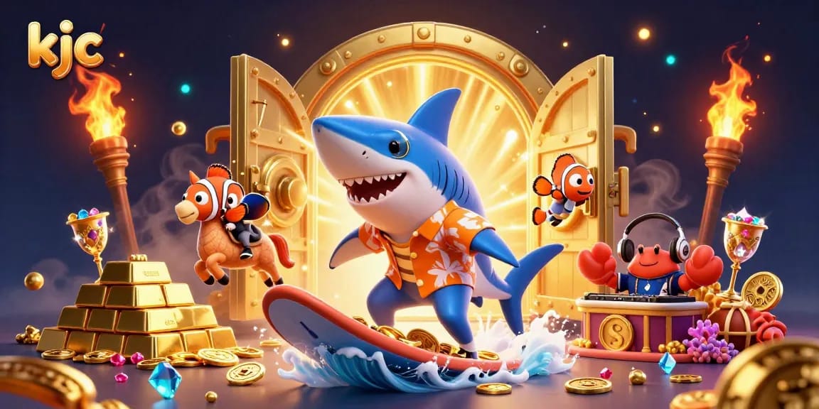 KJC transforms gambling into an exciting experience with vibrant gaming elements and lively characters.
