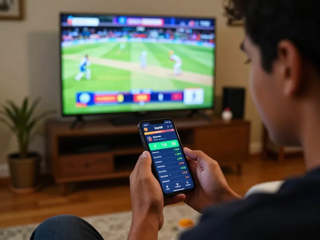 Engaging cricket betting session on Jaya9 smartphone app with live odds displayed.