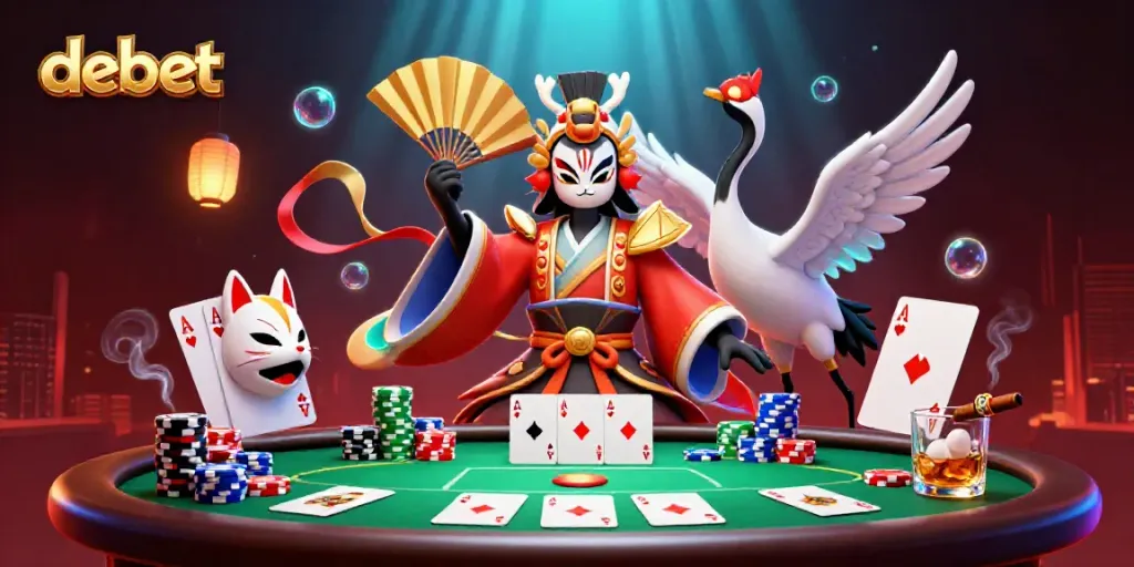 Engage in exciting gameplay at Debet, where kabuki warriors meet poker excitement.