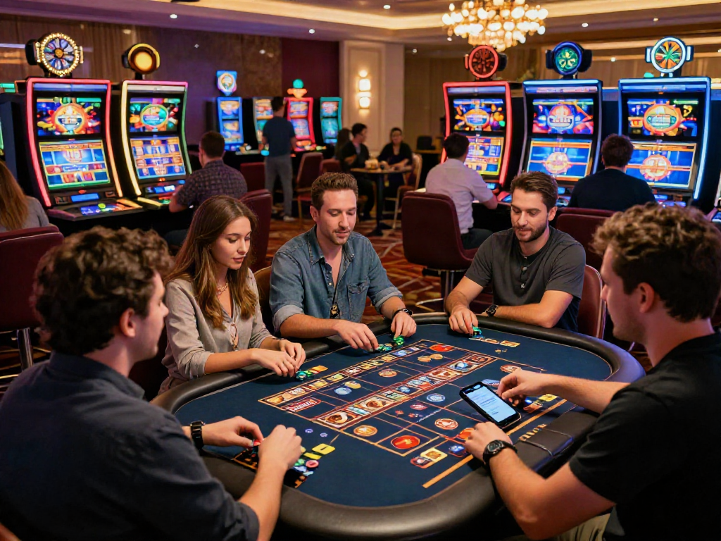 Engaged players at mastercard casinos enjoying gaming experience with vibrant atmosphere.