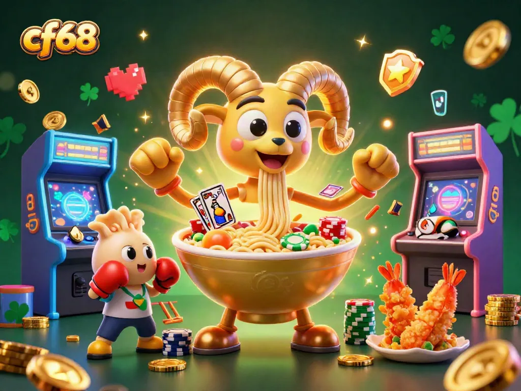 Engage with cf68 games and win big in an explosive casino scene featuring colorful characters.