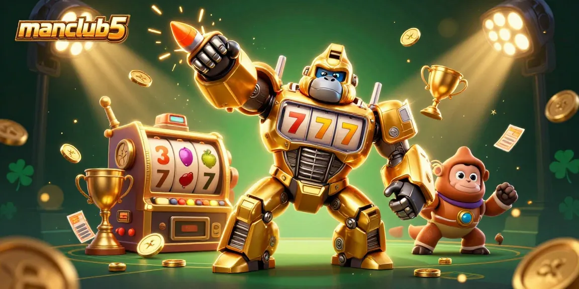 Experience the thrill of manclub5 with an explosive casino mecha and vibrant gaming elements.