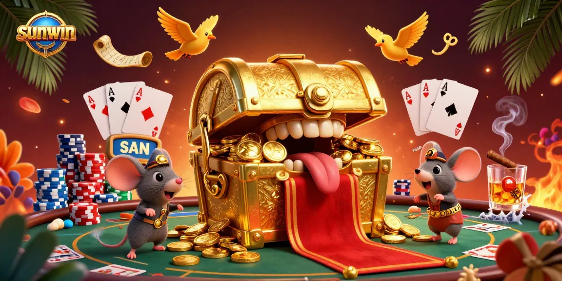 Sunwin lures players with vibrant casino treasures and animated characters for an immersive gaming adventure.