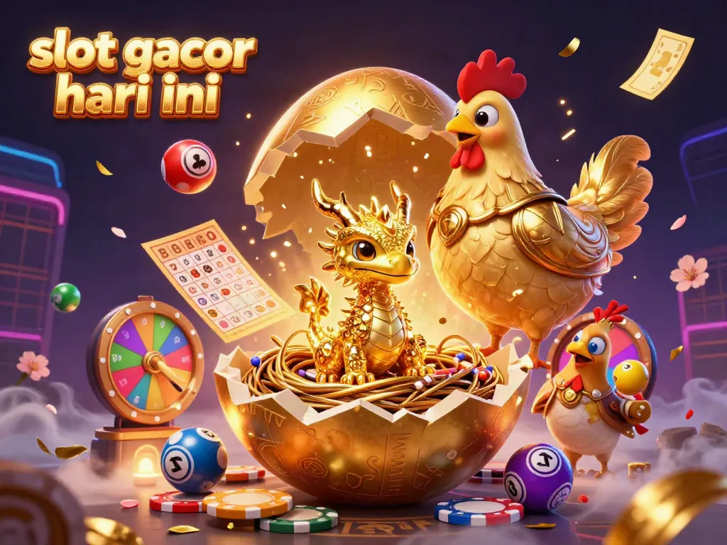Experience the excitement with slot gacor hari ini featuring a golden dragon amidst casino elements.