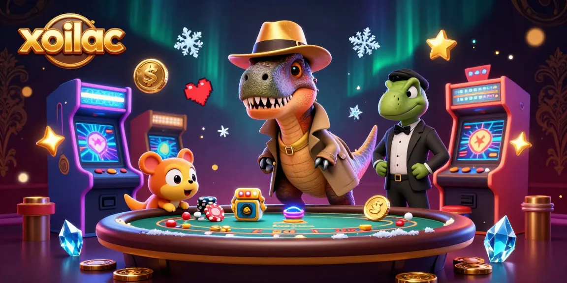 Experience thrilling gameplay with xoilac at a vibrant blackjack table featuring cartoon dinosaurs.