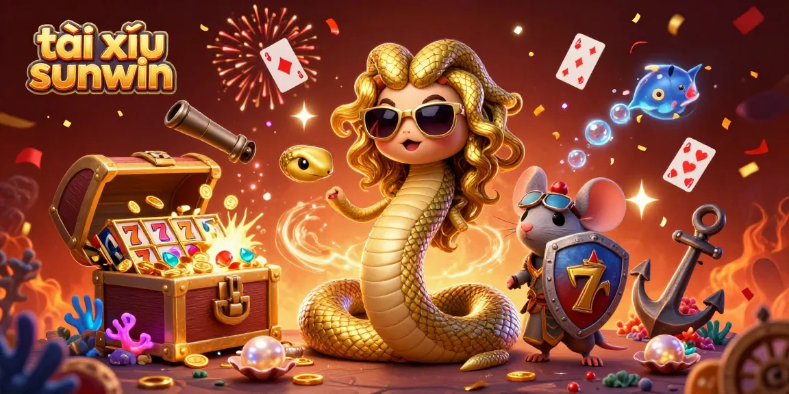 Experience winning moments at tài xỉu sunwin with this vibrant illustration showcasing playful characters and dynamic gaming elements.