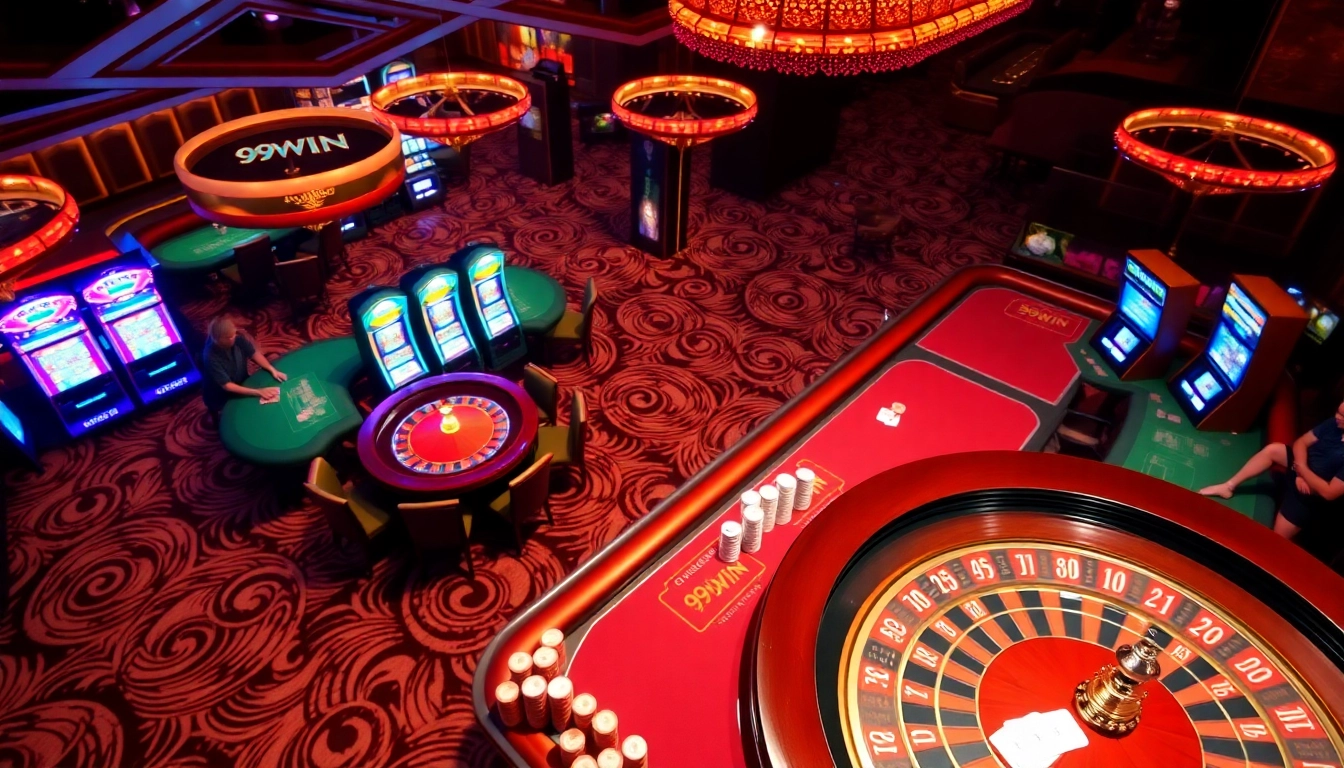 Experience the thrill of winning at 99WIN with exciting casino tables and vibrant slot machines.