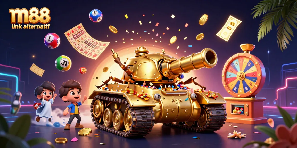 Experience exciting m88 link alternatif as colorful balls bounce in a vibrant, dynamic casino scene.