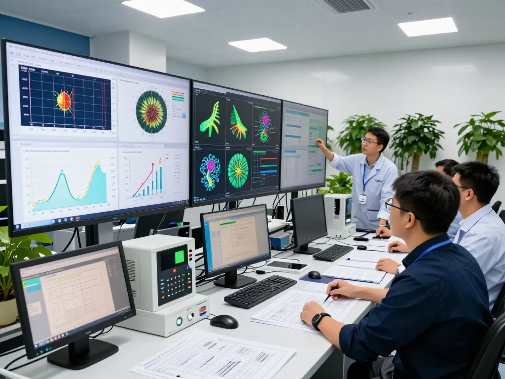 Research team utilizing hbet for hydropower biological evaluations in a modern lab.