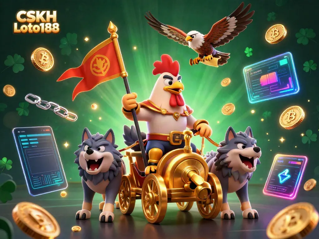 Engage in exhilarating gameplay with CSKH Loto188 through dynamic slots and bonuses surrounded by surreal 3D elements.
