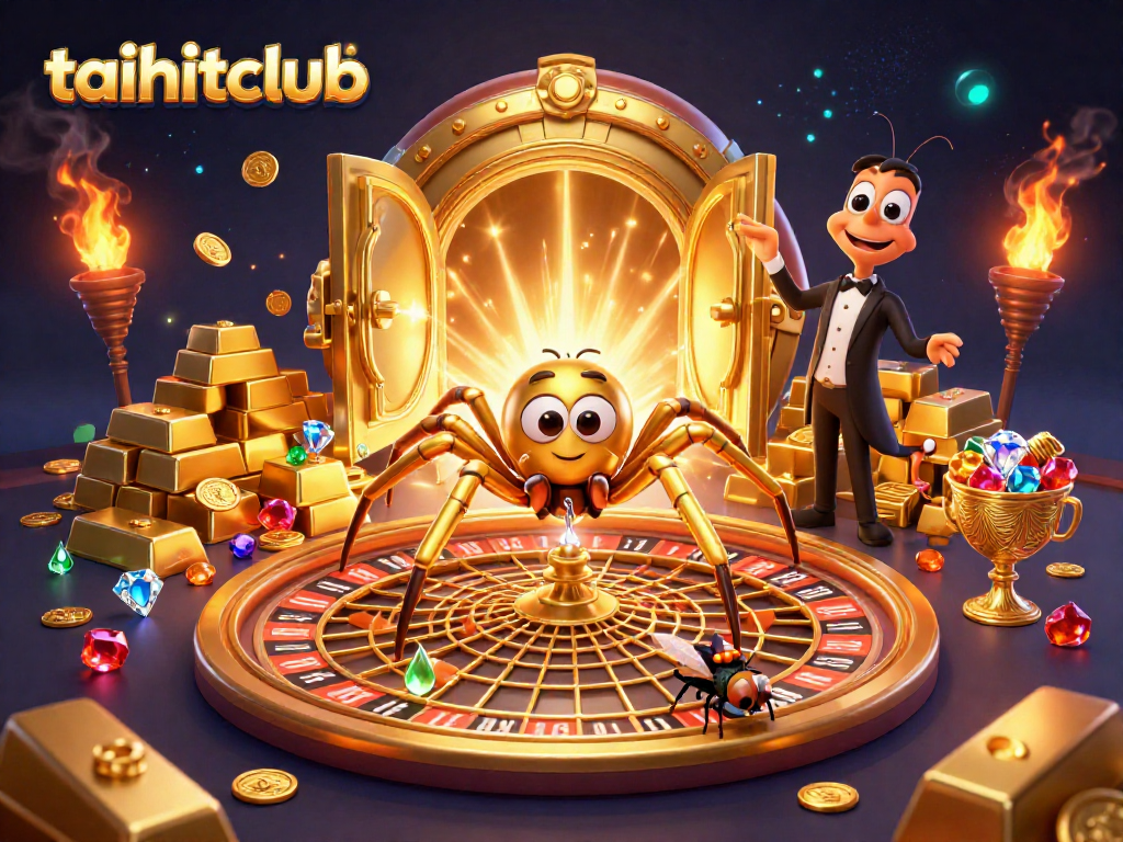Bet on excitement with taihitclub, where a golden spider spins a roulette web of fortune!