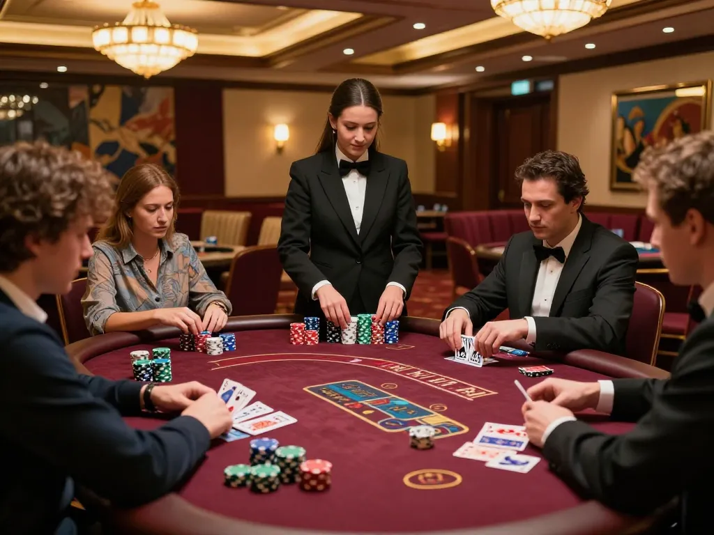 Players at a blackjack table experiencing excitement at DAGA com's premier casino.