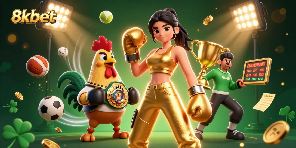 8xbet showcases dynamic sports betting action with dazzling coins and animated elements in 3D.