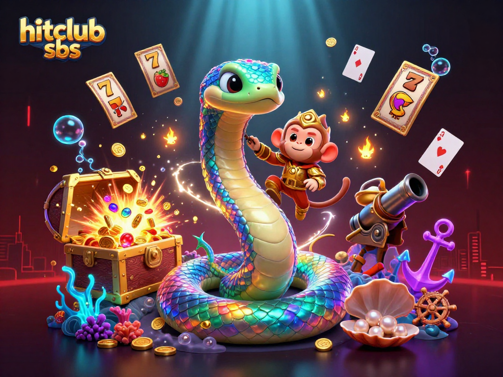 Engage in thrilling gameplay at hitclub sbs, featuring a vibrant underwater treasure trove of slot machines and gems.