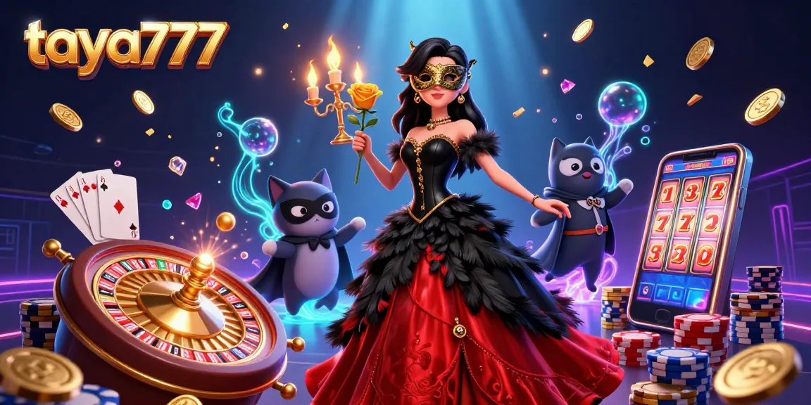 Taya777 offers immersive gaming with vibrant slots, roulette, and poker in a dazzling 3D casino scene.
