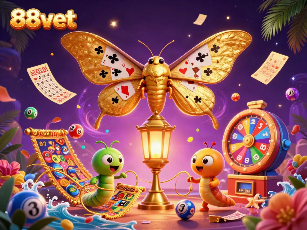 Engage with thrilling casino scenes featuring the vibrant 88vbet atlas moth illustration.