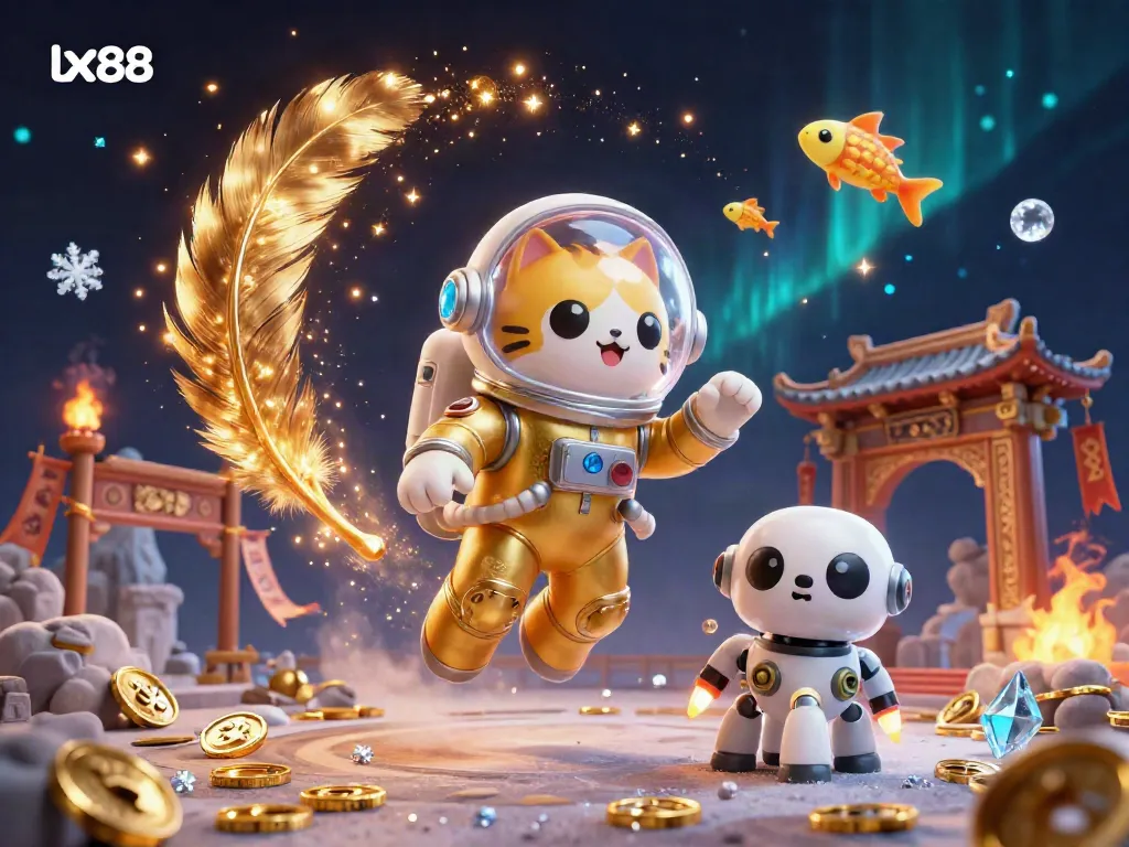 Engage with lx88's vibrant 3D casino action featuring cartoon characters and gold coins.
