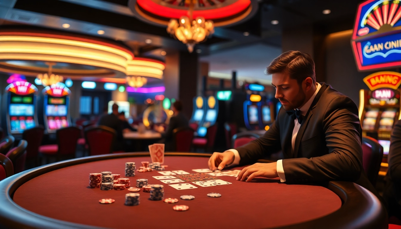 Players strategizing at a high-stakes poker table at Nhà Cái 68VIP online casino.