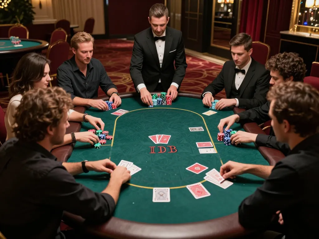 Players in a high-stakes sc88 poker game strategizing over cards and chips.