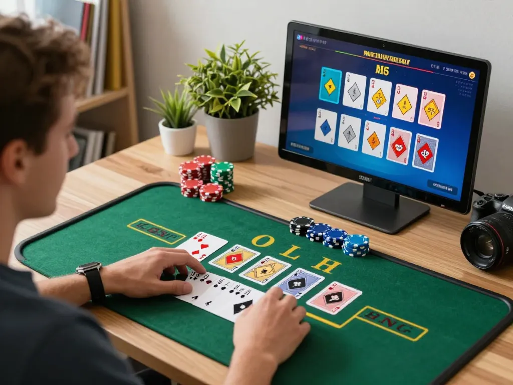 Engaging blackjack gameplay with go88 displayed on a tablet in a modern home setting
