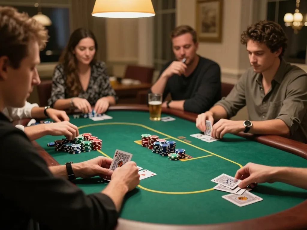 Engage with exciting sun win poker strategies during a social home game night.