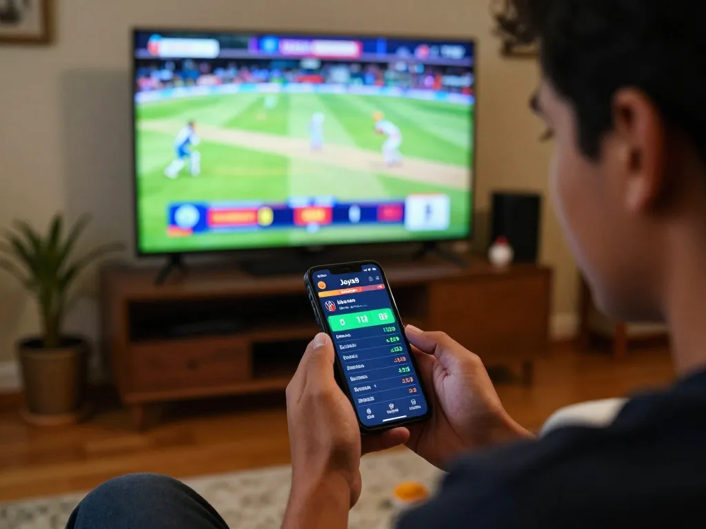 Engaging cricket betting session on Jaya9 smartphone app with live odds displayed.
