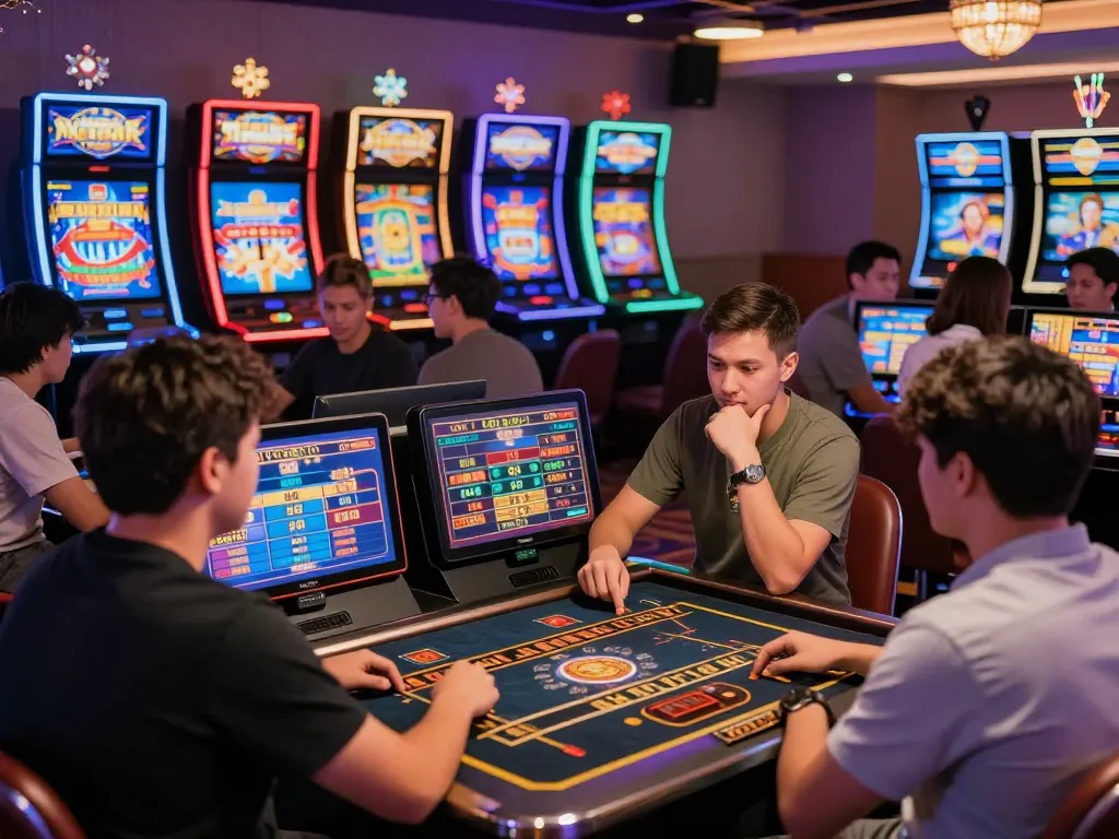 Players enjoying games at trang chủ o8, highlighting the vibrant atmosphere of an online gambling platform.