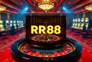 RR88 players enjoying a luxurious roulette game surrounded by vibrant gambling elements.
