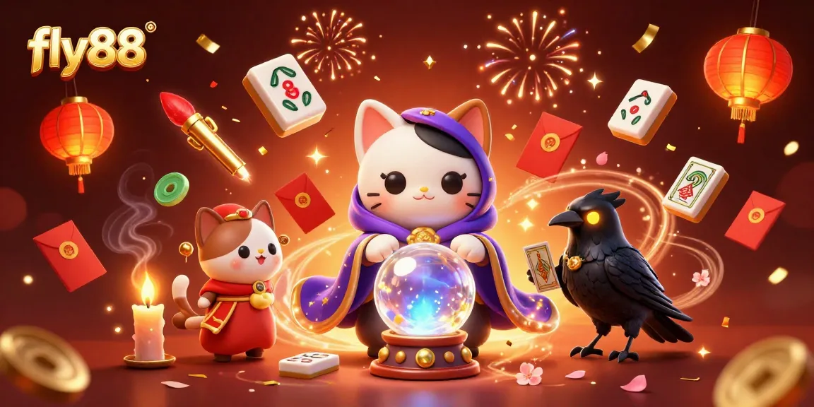 Engage in thrilling experiences with fly88 as the mystical cat and raven guide your fortune.