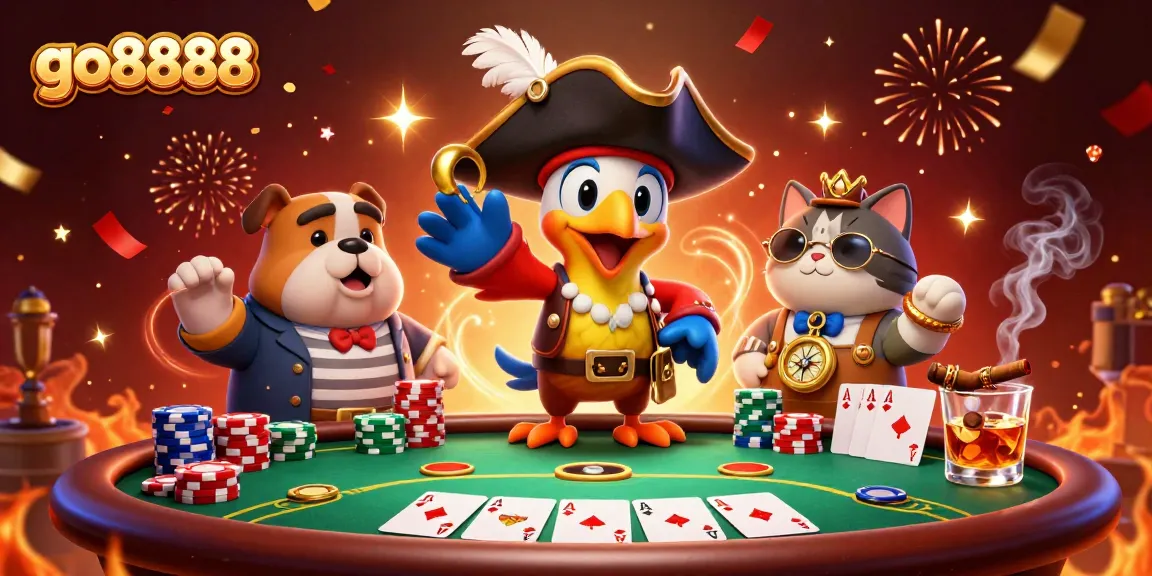 Experience exciting gameplay at go8888 with vibrant characters and dynamic poker elements.