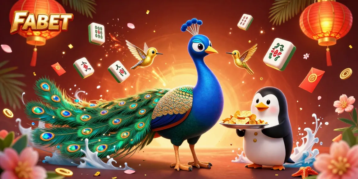 Experience the vibrant 3D world of FABET with a colorful casino-themed illustration.